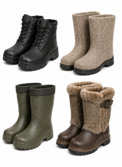 Комбинированная, валяная, ЭВА, меховая обувь